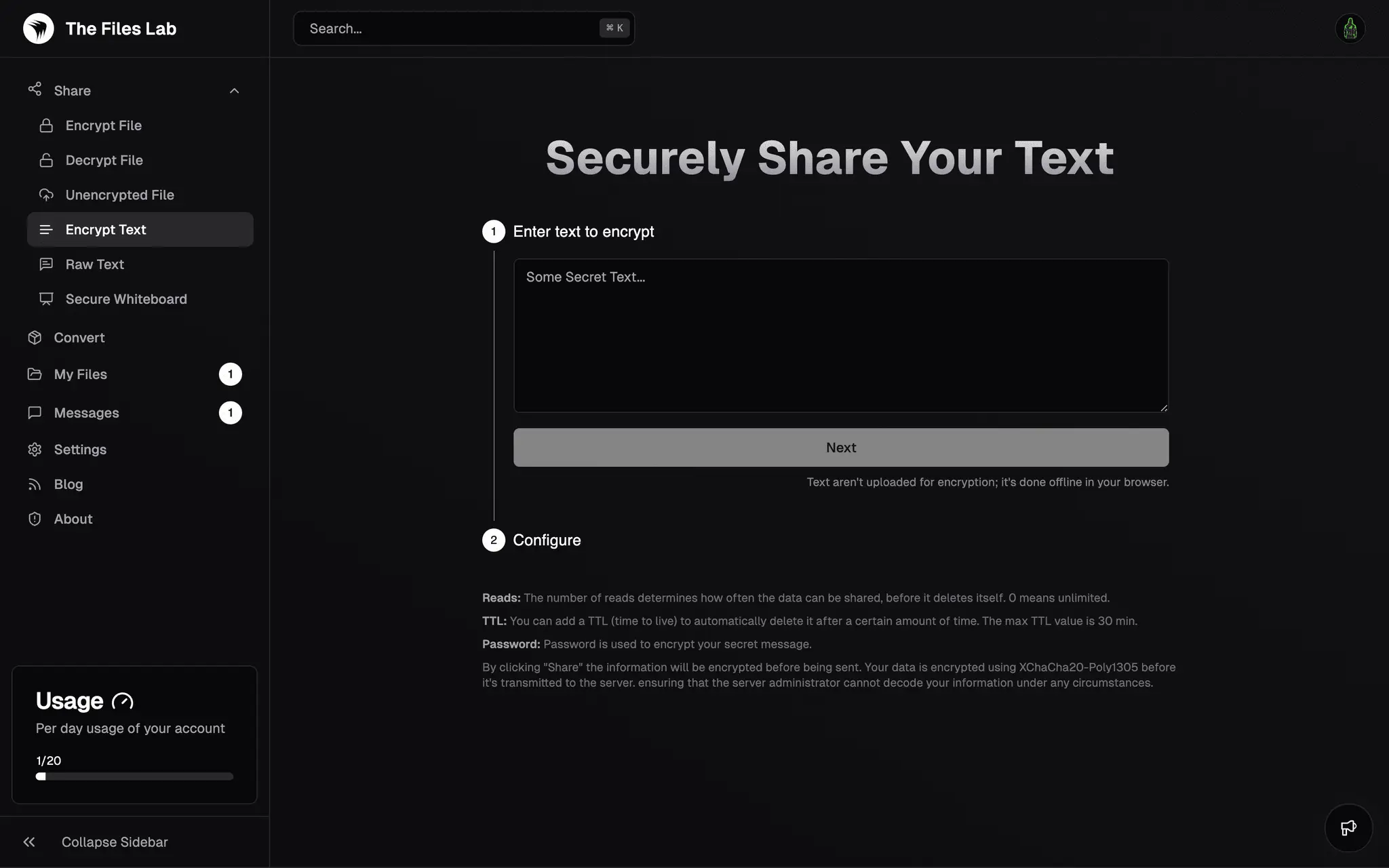 Text Encrypt Image Dark