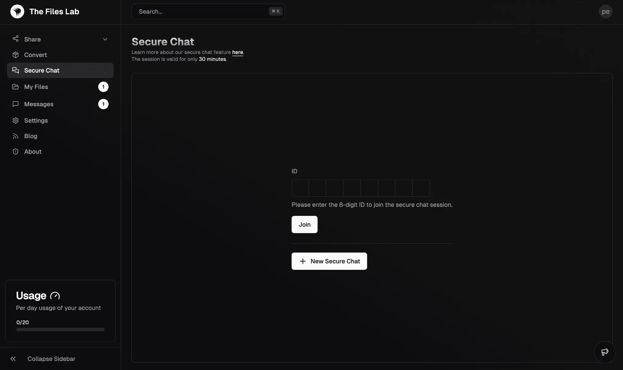 Secure Chat Image Dark